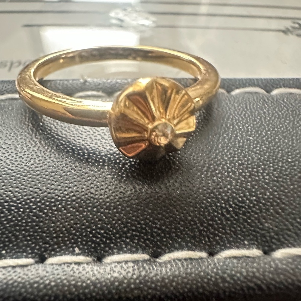 Coach Gold Ring with Bow Accent